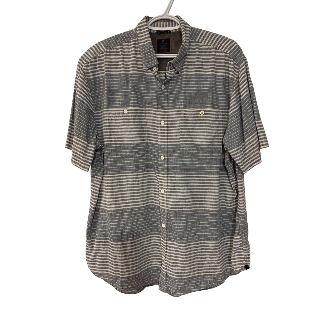 Denver Hayes Mens XL Hemp Lyocell Striped collegiate Travel Casual nautical